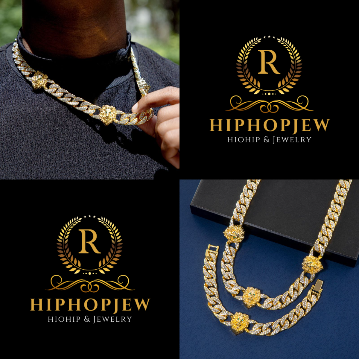 HIPHOPJEW Iced Lion 13mm Cuban Chain & Bracelet Set