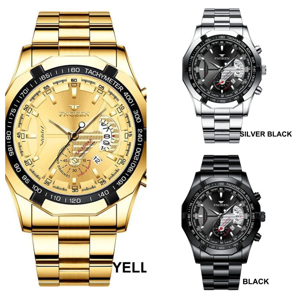 HIPHOPJEW 47mm Muti-function Quartz Watch for Men