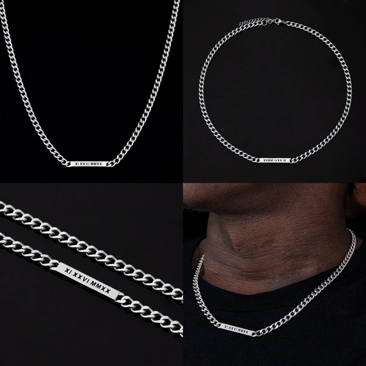 HIPHOPJEW 5mm Personalized Engraved Cuban ID Necklace