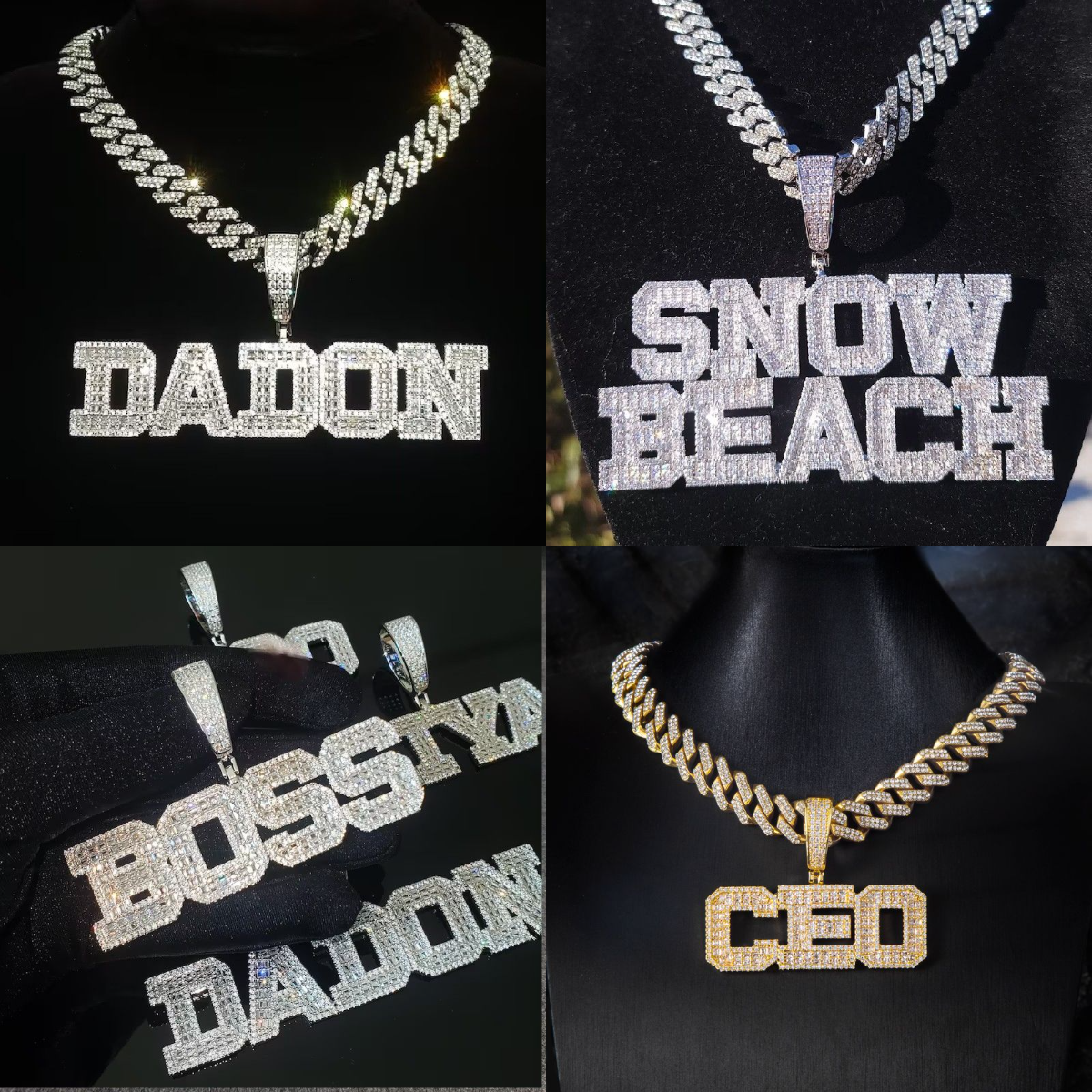 HIPHOPJEW Custom Baguette Cut Letters Name Pendant