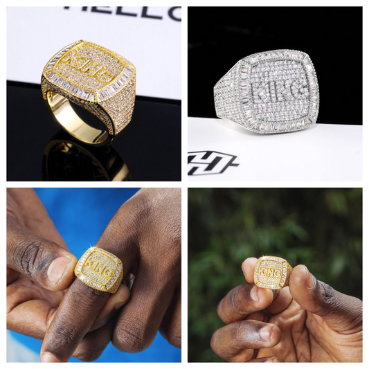 HIPHOPJEW Iced 3D Custom Baguette Name Ring