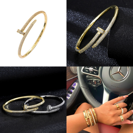 HIPHOPJEW Micro Pave Nail Bangle