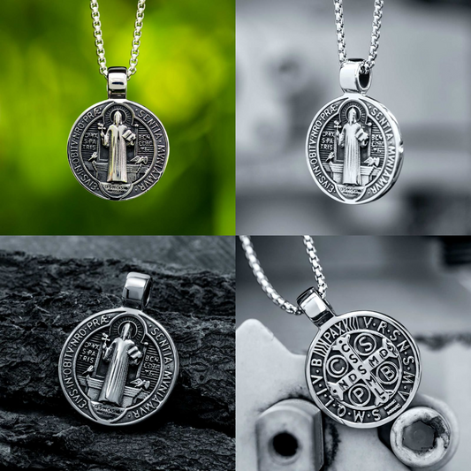 HIPHOPJEW St. Benedict Medal Stainless Steel Pendant