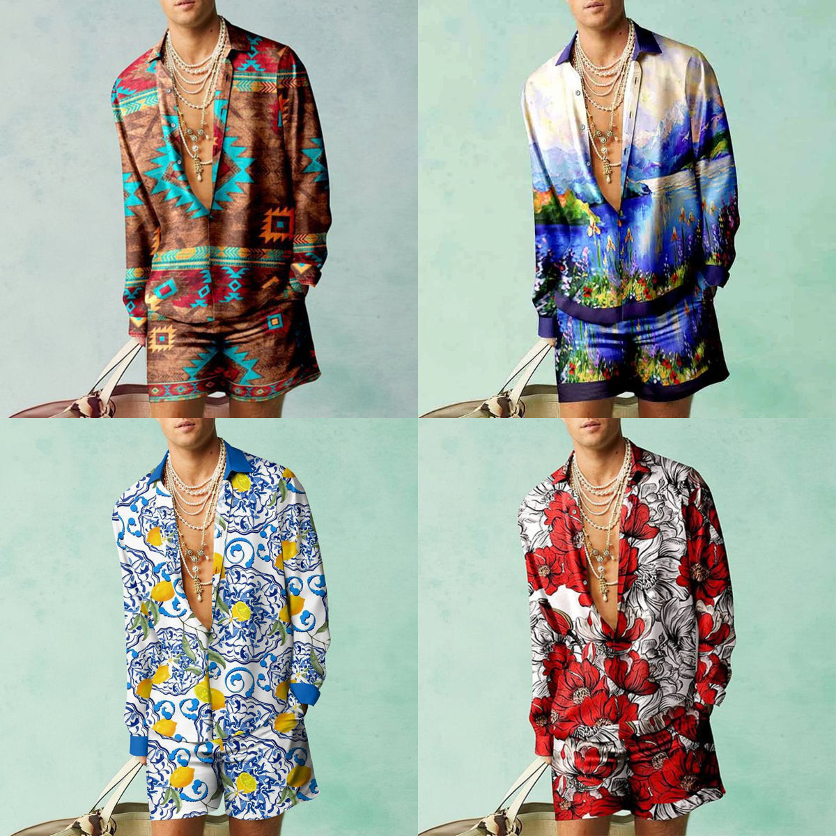 HIPHOPJEW Vintage Print Shirt Set.