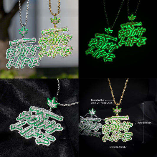 HIPHOPJEW Iced Glowing POINT LIFE Pendant
