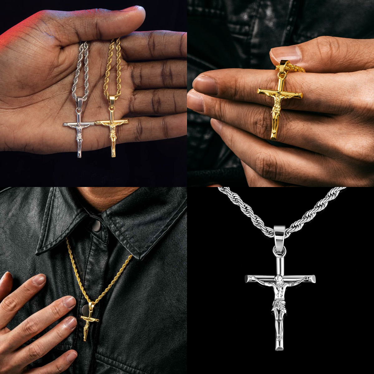 HIPHOPJEW Crucifix Cross Pendant in Gold