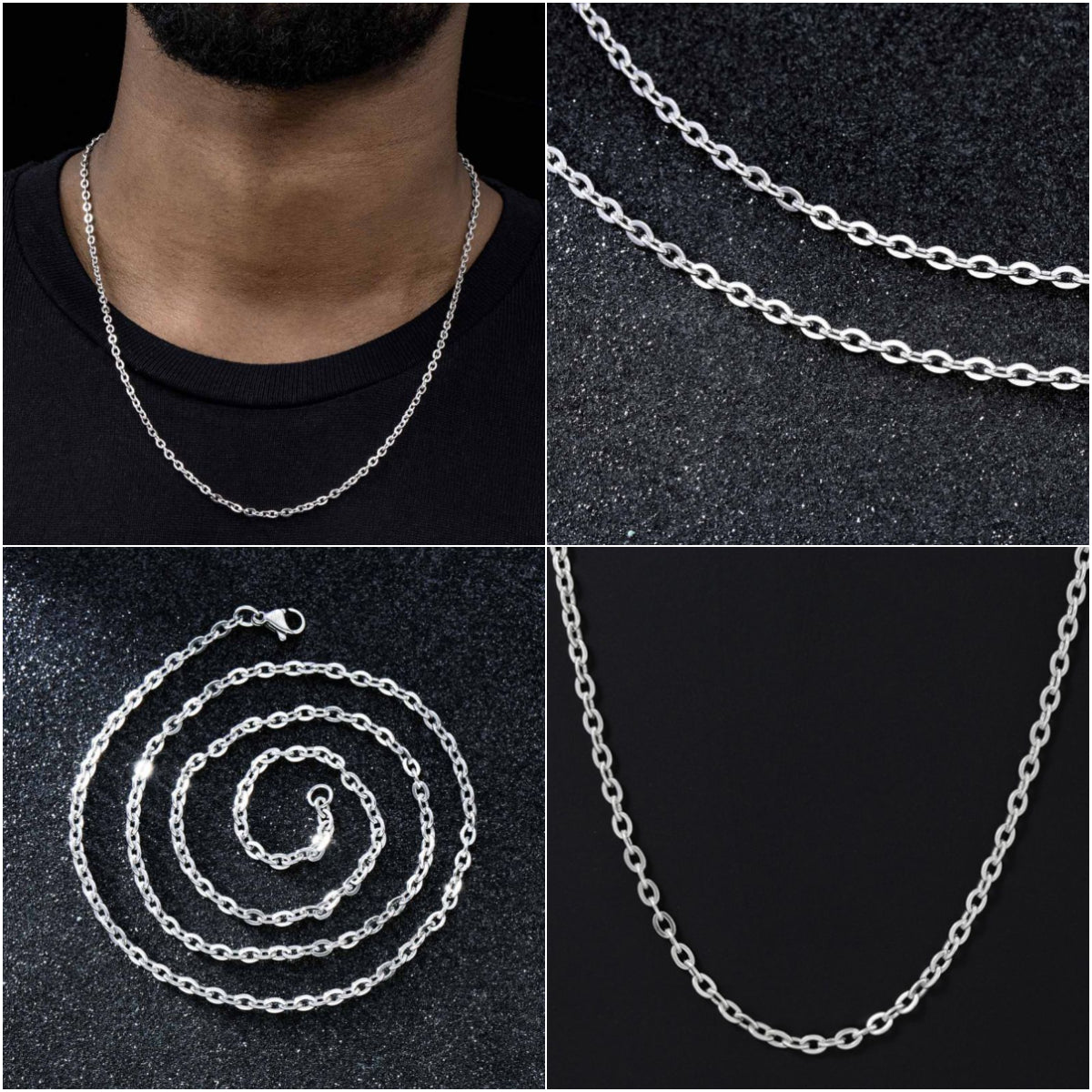 HIPHOPJEW 3mm Rolo Chain.